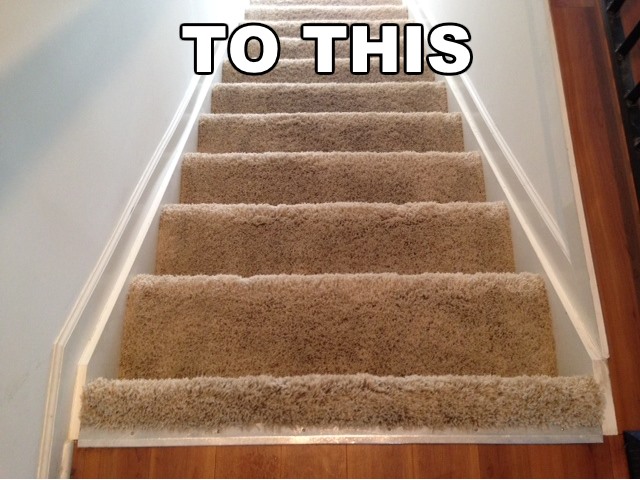 clean stairwell carpet